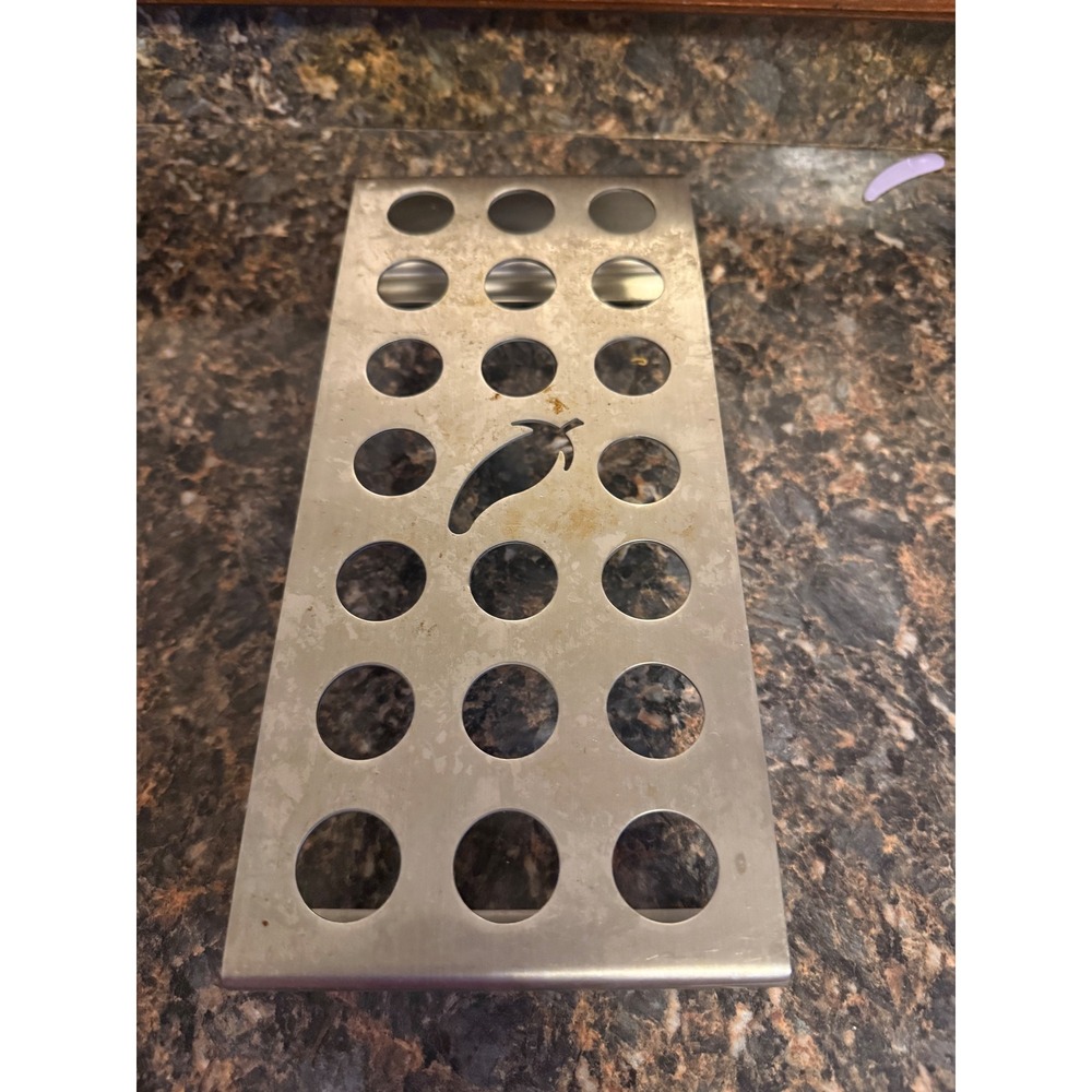 Stainless Steel Jalapeno Popper Grill Rack 18 Hole Chili Pepper RoasterStand BBQ